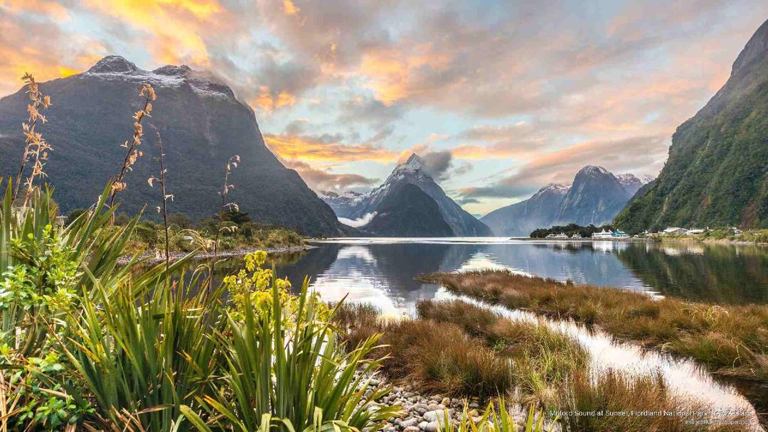 Milford Sound in New Zealand is a stunning fjord with peaks, waterfalls, and wildlife, offering breathtaking views.